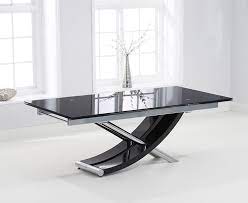 large black glass dining table and 10