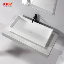 luxury rectangular white solid surface