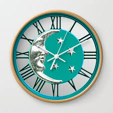 Turquoise Silver Wall Clock