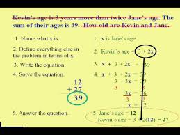 Algebra Word Problems Into Equations