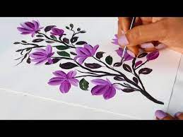 to paint flowers in acrylic painting