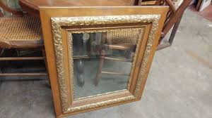 Early Gilded Frame W Old Wavy Glass