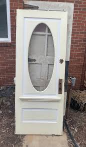 Antique Oval Glass Entry Door Early