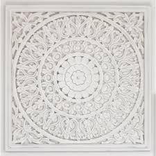 large off white carved wall panel