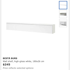 Ikea Besta Burs High Gloss White Wall