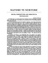 Argumentative essay on nature vs nurture ScienceBlogs