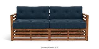 They can be used for resting, reading, and spending time with friends or family members. Raymond Wooden Sofa Teak Finish Indigo Blue Urban Ladder