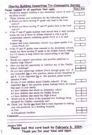 Survey 2004 Chariho School Parents Forum