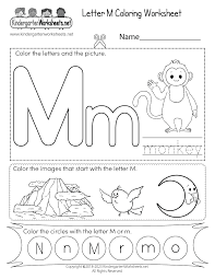 free printable letter m coloring worksheet