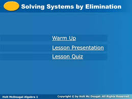 Ppt Solving Systems By Elimination
