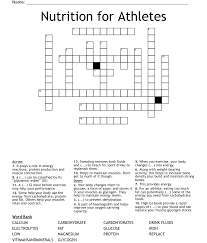 nutrition for athletes crossword wordmint
