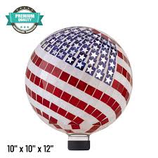mosaic american flag gazing ball gl