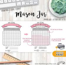 Printable Mason Jar Goal Tracker Coloring Chart Planner