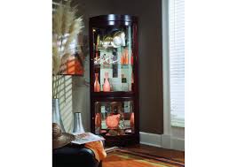 curved 5 shelf corner curio cabinet in