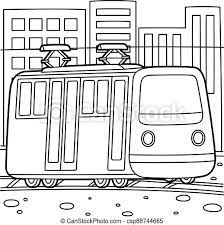 Coloring with vigor stories & rhymes exploration english maths puzzles. Tram Coloring Page Cute And Funny Coloring Page Of A Tram Provides Hours Of Coloring Fun For Children To Color This Page Canstock