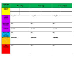 free weekly lesson plan template and