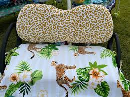 Cheetah Golf Cart Seat Cover Set For