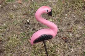 Old 1950s Small Flamingo Outdoor Decor