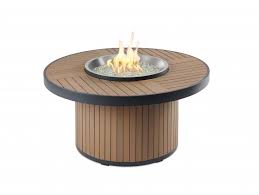Tan Brooks Round Gas Fire Pit Table