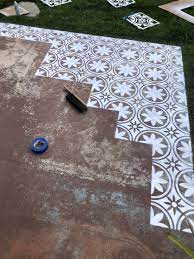 spray paint floor stenciling with