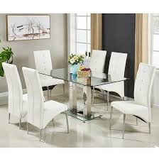 Jet Large Clear Glass Dining Table With