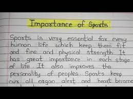 write an essay on importance of sports