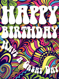 hippy style happy birthday card