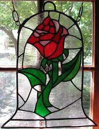 Beauty And The Beast Rose Stained Glass