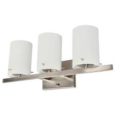 Shop 3 Light Vanity Lighting In Brushed Nickel And White Frosted Glass Overstock 25573646