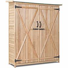 goplus outdoor storage cabinet wooden