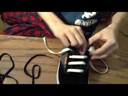 How to tie braided line steel leader. How To Bar Lace 4 Hole Vans Youtube