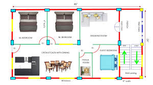 24 X 46 3 Bedroom Complete House Plan