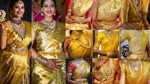 golden bridal saree designs herchoice1