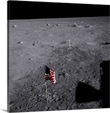 american flag on the moon wall art