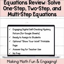 Equations Review Solve One Step Two