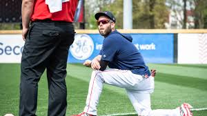 Rehabbing red sox second baseman dustin pedroia seems to be in good spirits after his latest knee procedure. Boston Red Sox Dustin Pedroia Hopes Greenville Is Last Stop