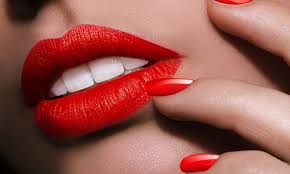 brilliant red lips
