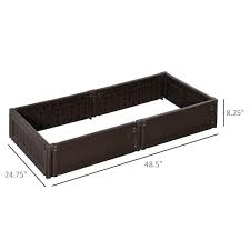 Brown Plastic Raised Garden Bed Kit