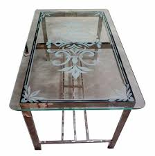 Rectangular Stainless Steel Glass Table