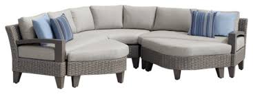 Grey Sectional Patio Set With Ottomans