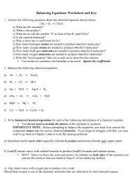 19 Sample Balancing Chemical Equations