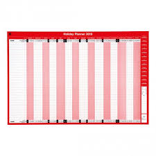 5 Star Office 2019 Holiday Planner Unmounted Landscape With Planner Kit 915x610mm Red