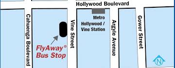 flyaway moves hollywood bus stop to new