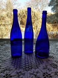 cobalt blue glass bottles vintage