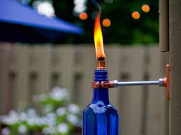 Recycled Wine Bottle Torch