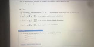 use the discriminant to determine the