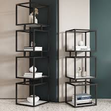 2 Tier Modern Gold Cube Bookcase With