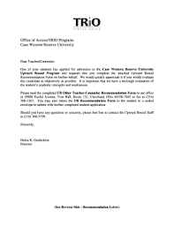 recommendation letter for student from