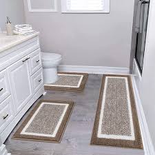 lokhom 3pcs bathroom rug set plush