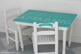 Turquoise Chalkboard Table And Paint